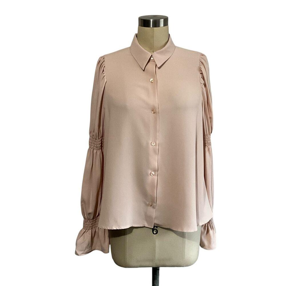 ASOS Design Soft Pink Button-Up Blouse: Modern